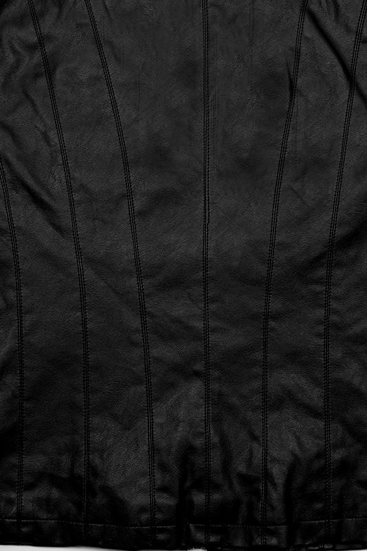 Kunstlederjacke mit Steppung schwarz