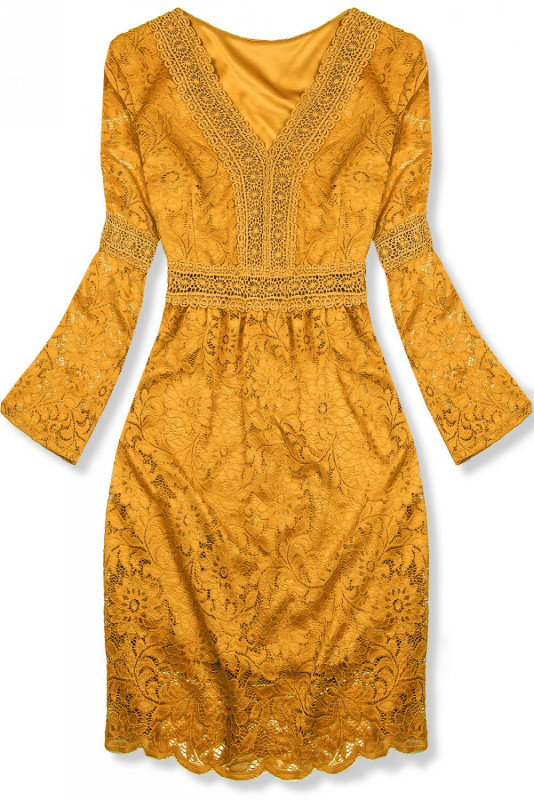 Spitzenkleid mustard