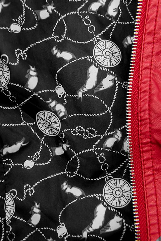 Basic-Kunstlederjacke rot