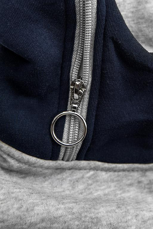 Verlängertes Sweatshirt blau / grau