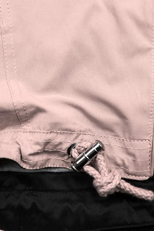 Übergangsparka mit grauem Futter  Rosa