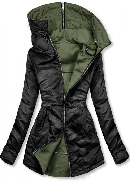 Frühlings-Wendejacke  khaki / schwarz