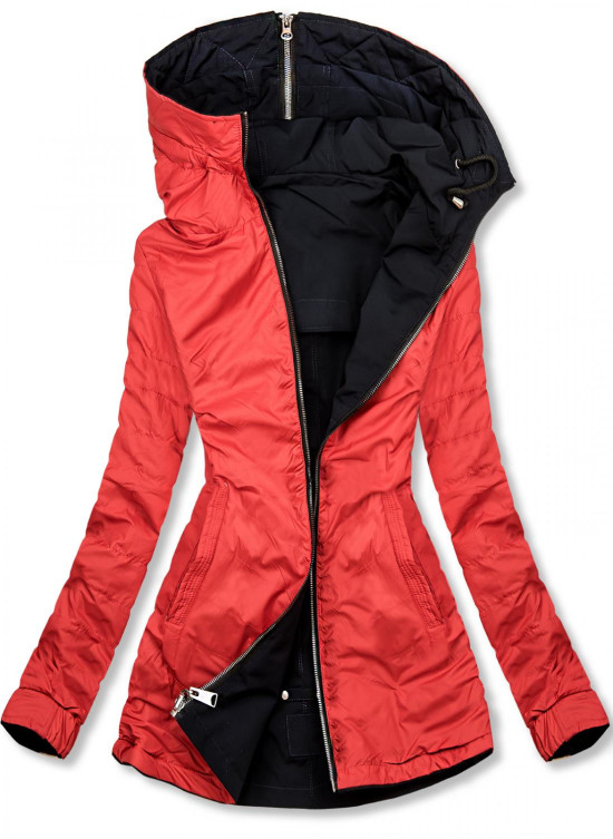 Frühlings-Wendejacke  dunkelblau / rot