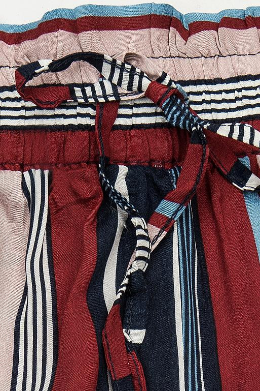 Shorts mit Spitzensaum blau/weinrot
