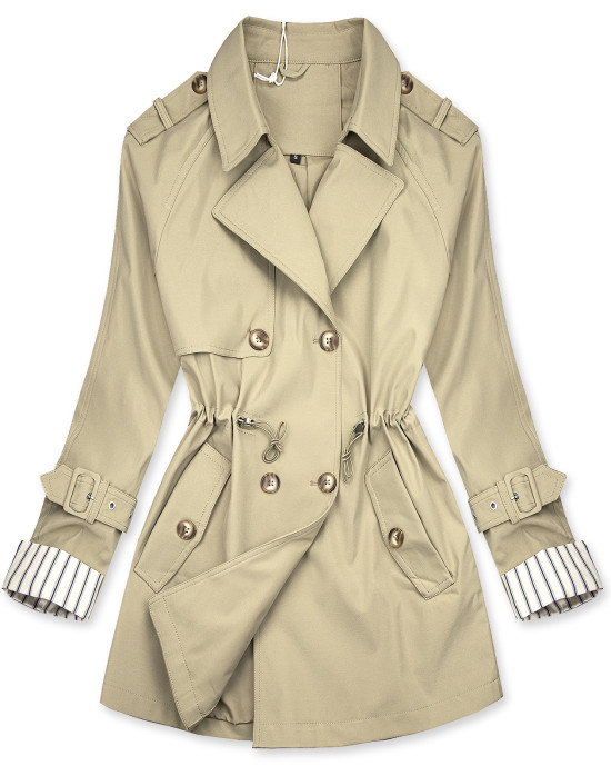 Beige Trenchcoat mit Taillengürtel