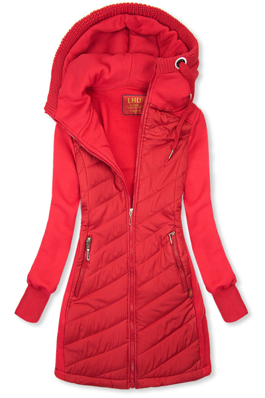 Warmes Kapuzen-Sweatjacke Rot