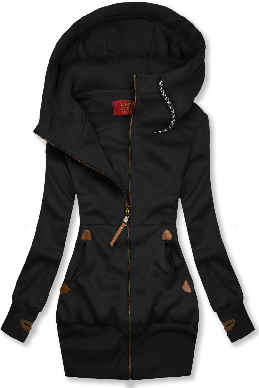 Sweatjacke mit Reißverschluss schwarz