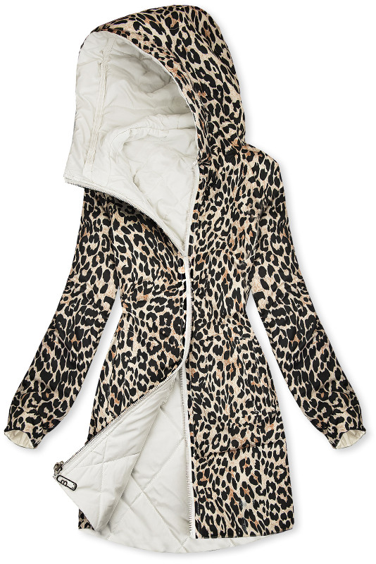 Wendejacke Weiß/Leopardenmuster