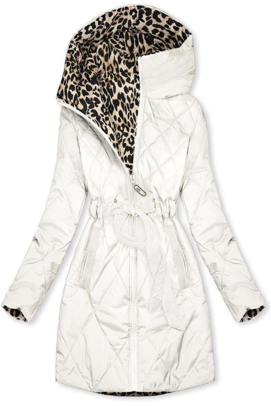 Wendejacke Weiß/Leopardenmuster