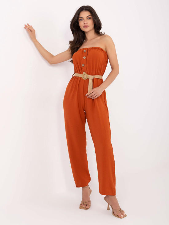 Oranger Overall mit Gürtel von RUE PARIS