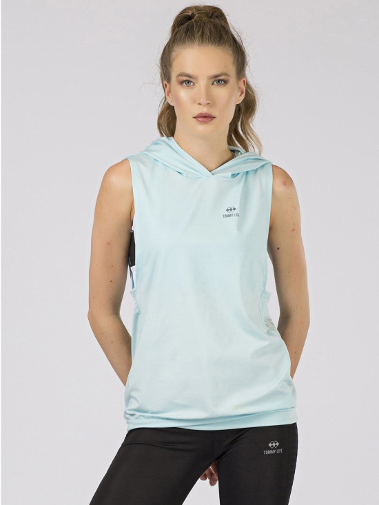 Helle blaue Sportbluse TOMMY LIFE
