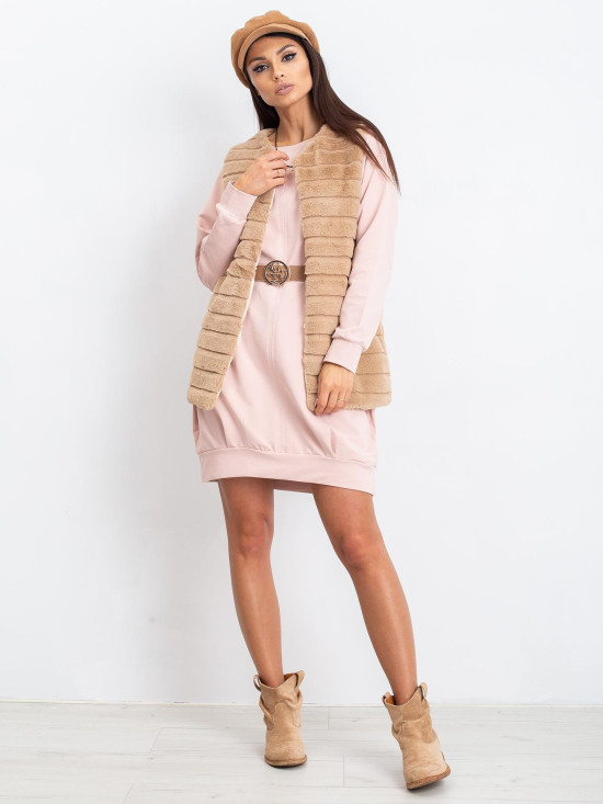 OCH BELLA Beige Weste aus Kunstfell