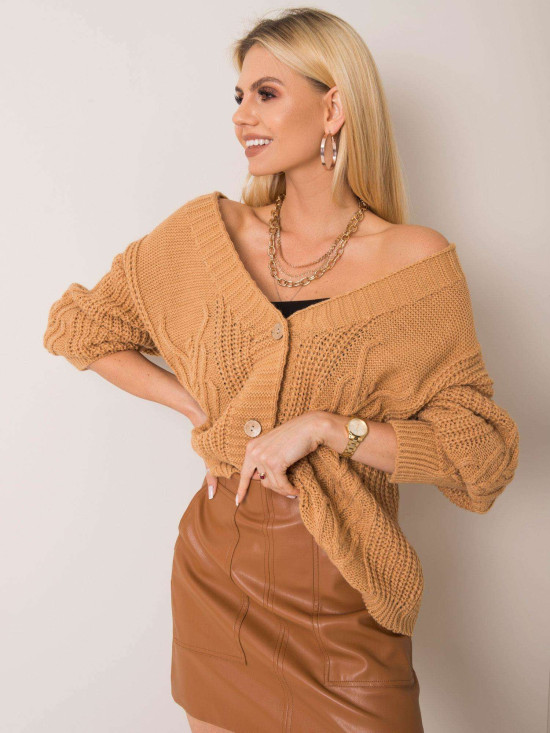 Camelfarbener Oversize-Pullover OCH BELLA