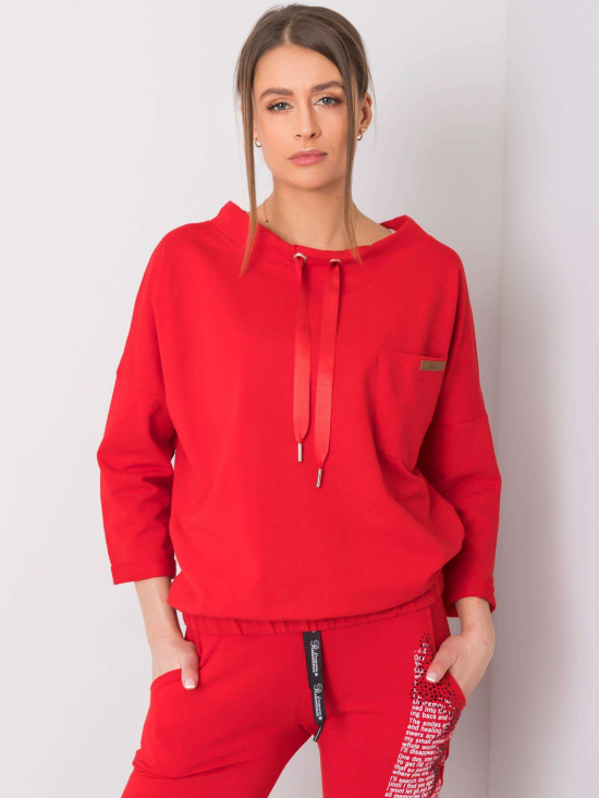 Rote Oversize Baumwollpullover