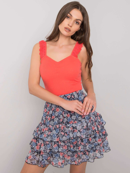 Korallenfarbener Baumwolltop