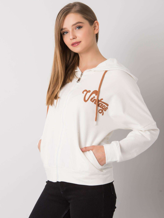 Ecru Reißverschluss Hoodie