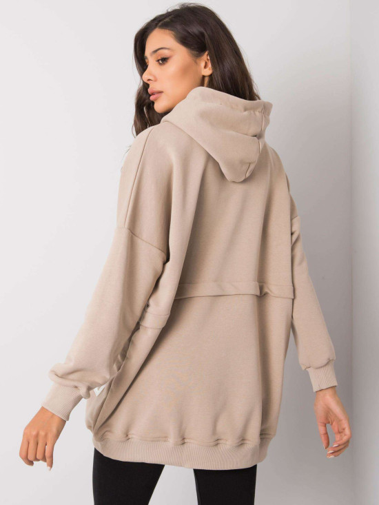 Beige Damen Kapuzenpullover