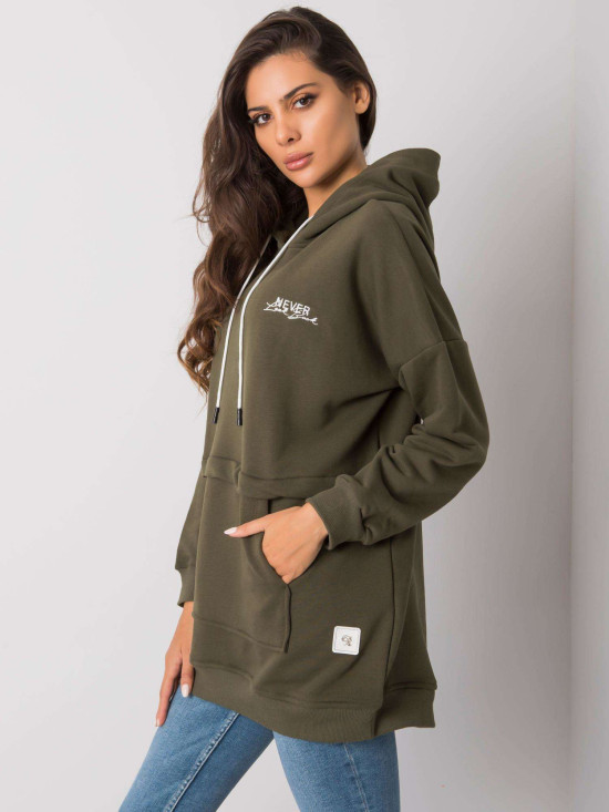 Khaki Damen Kapuzenpullover