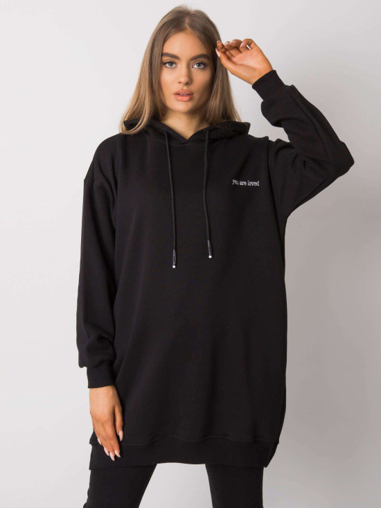 Schwarzes Damen Sweatshirt mit Kapuze