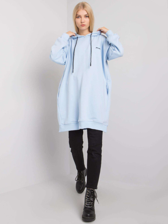 Helle blaue Damenkapuzenpullover