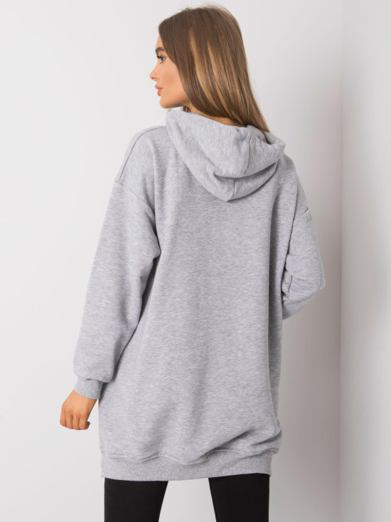 Graue melierte Damenhoodie mit Kapuze