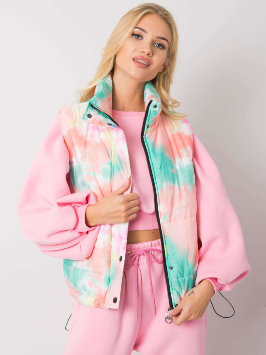 Grün-orange Weste ohne Kapuze