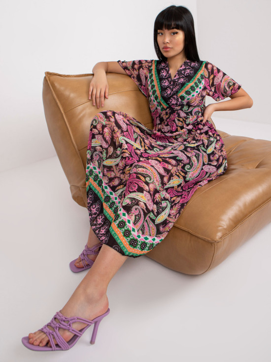 Ausgestellte Midi-Kleid mit Blumenmuster