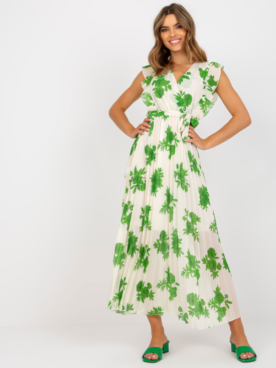 Elegantes grünes Midi-Kleid