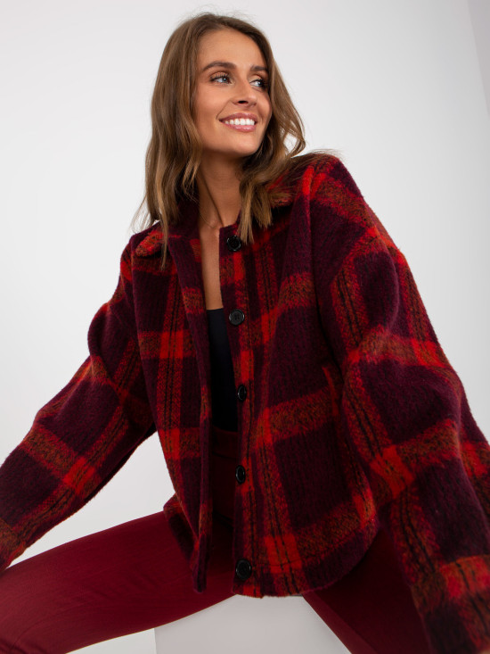 Bordeaux Damenhemd im Karomuster