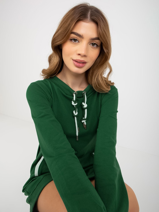 Dunkelgrünes Mini-Dress mit Taschen