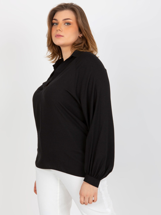 Elegante schwarze Bluse aus Viskose
