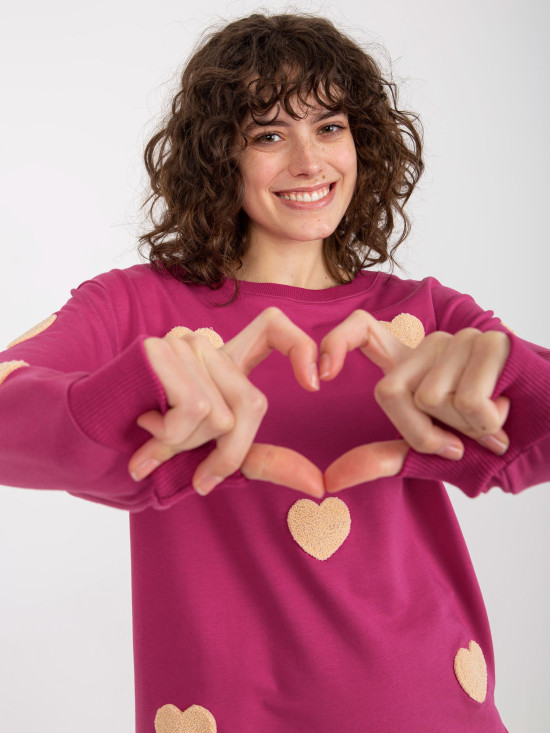 Fuchsia Casual Set mit gestreiftem Kleid