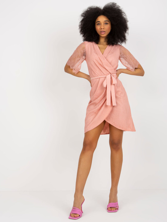 Rosa Spitzen Cocktailkleid für Hochzeiten