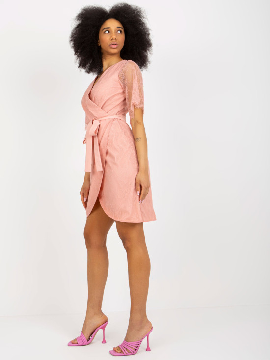 Rosa Spitzen Cocktailkleid für Hochzeiten