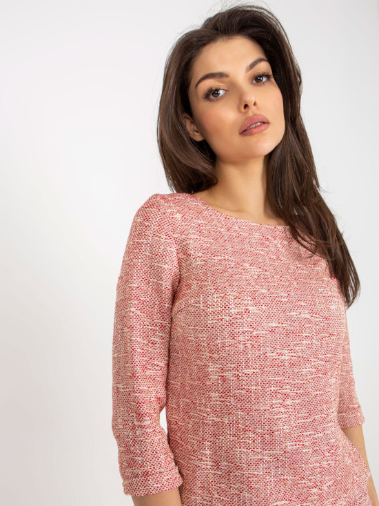 Elegante rote Bluse mit 3/4-Ärmeln