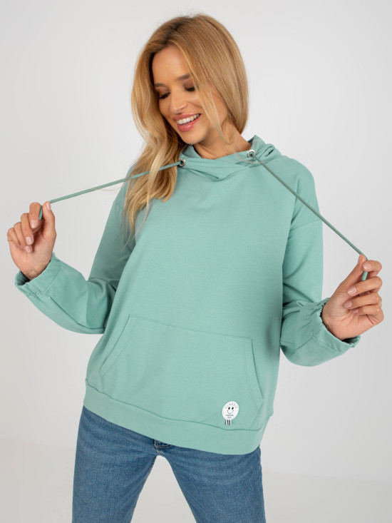 Pistazien Damen Kapuzenpullover mit Aufnäher