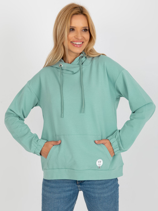 Pistazien Damen Kapuzenpullover mit Aufnäher