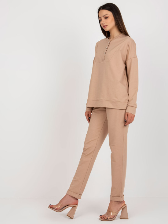 Brauner Casual-Set mit Sweatshirt