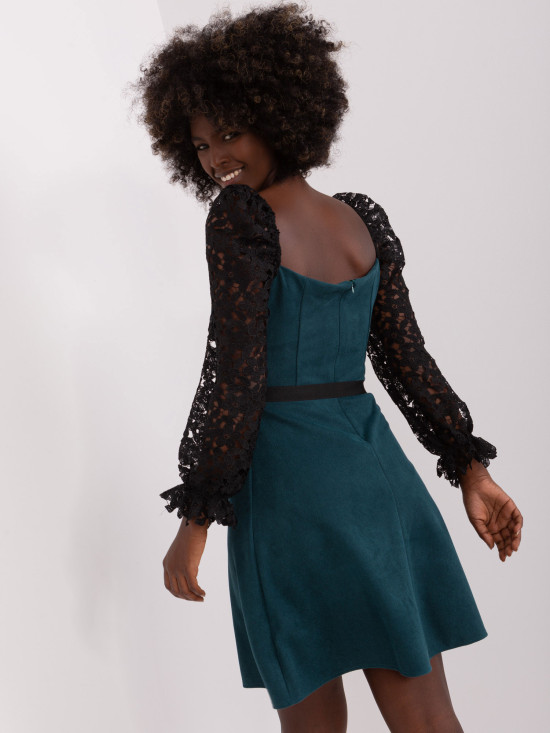 Meeresfarbene ausgestellte Cocktailkleid Marbella