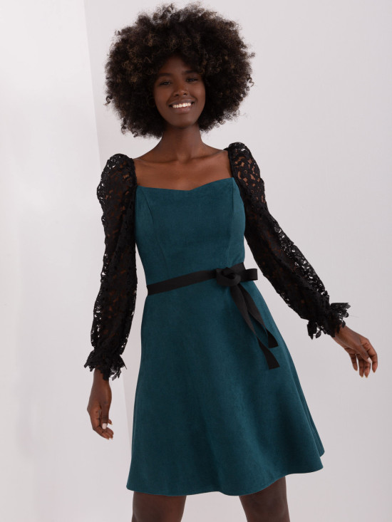 Meeresfarbene ausgestellte Cocktailkleid Marbella