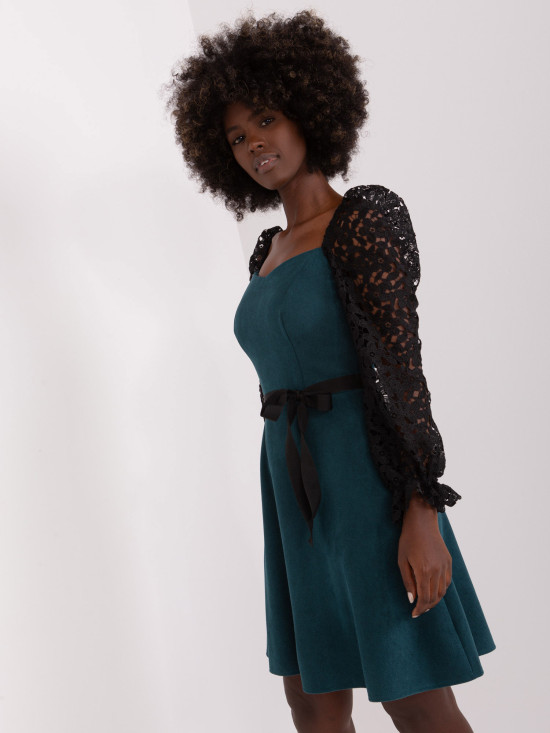 Meeresfarbene ausgestellte Cocktailkleid Marbella