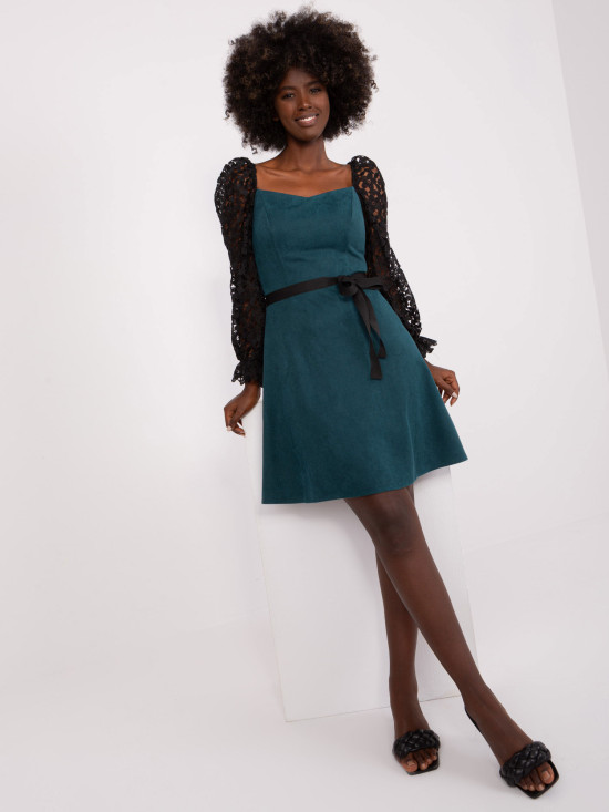 Meeresfarbene ausgestellte Cocktailkleid Marbella