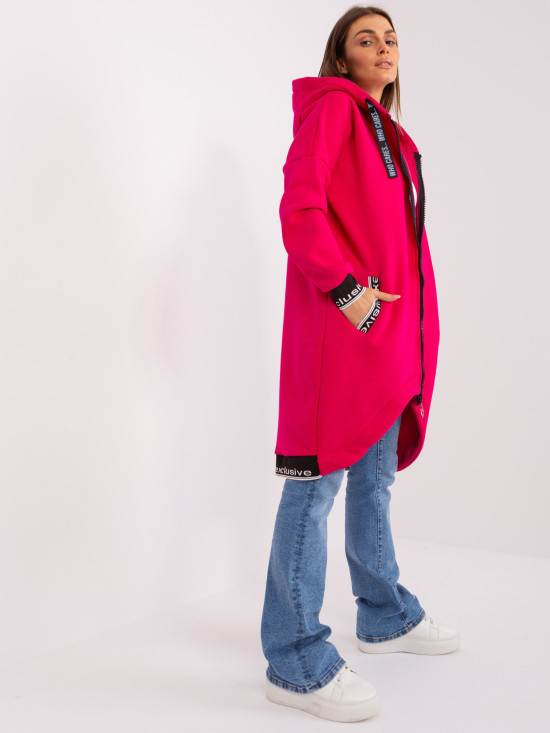 Rosa lange Kapuzenjacke