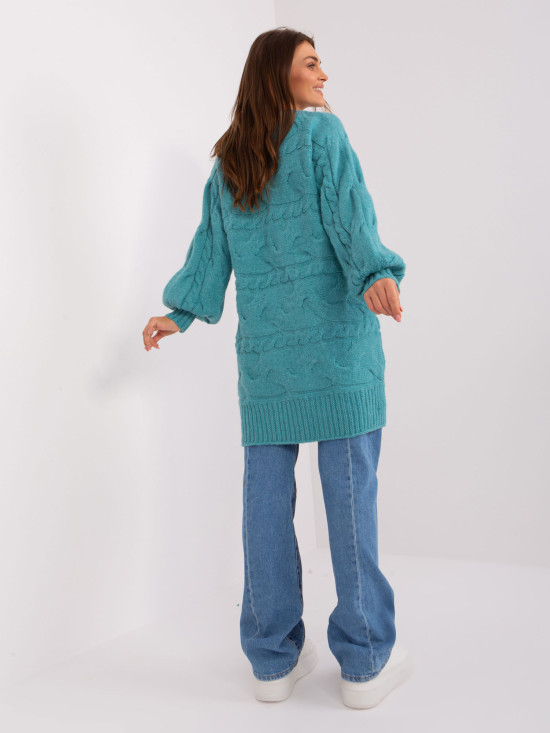 Türkises Oversize Strickkleid