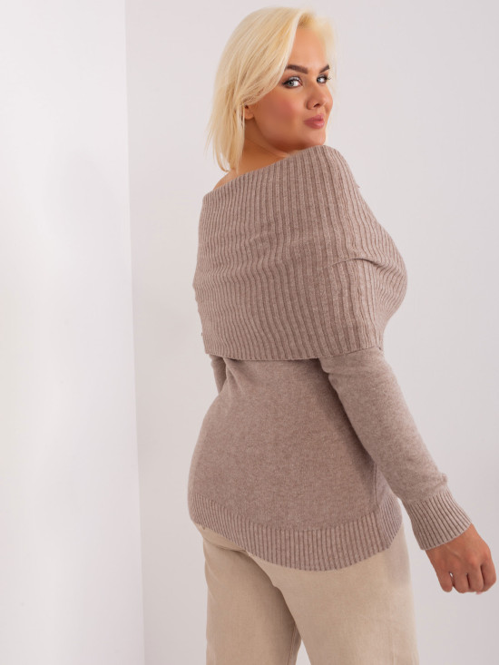 Damen Pullover in Beige mit Viskose in Übergröße
