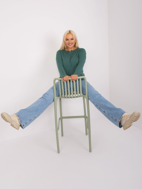 Dunkelgrüner klassischer Plus-Size-Pullover aus Viskose