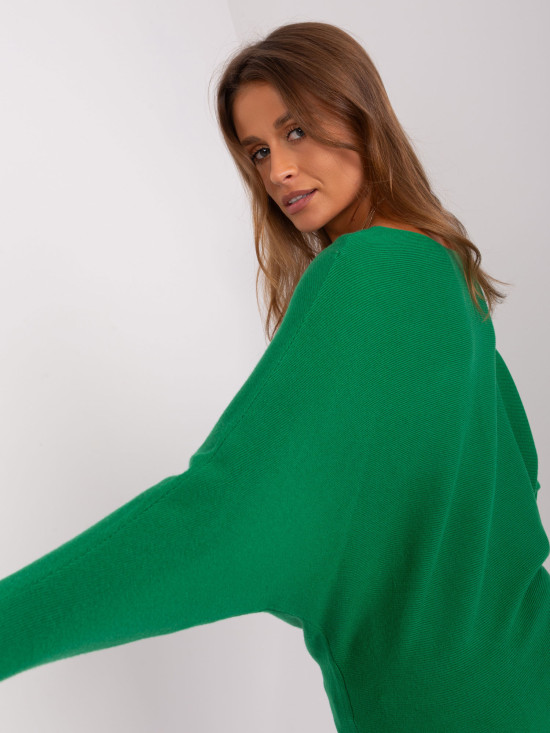 Grüner Damen Oversize Pullover mit Viskose