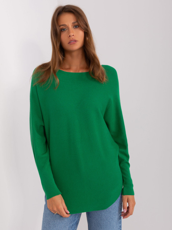 Grüner Damen Oversize Pullover mit Viskose