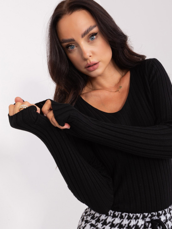 Schwarzer Damen Strickpullover