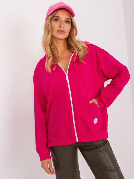 Rosa lockere Kapuzenjacke